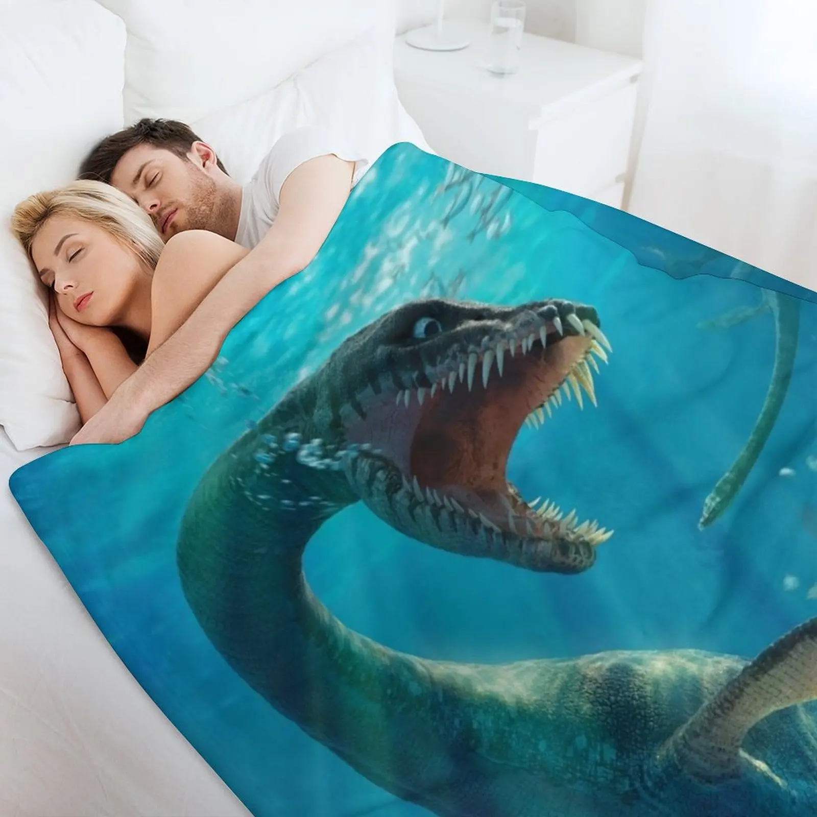 Одеяло Плезиозавр из фланелевой ткани роскошные пледы