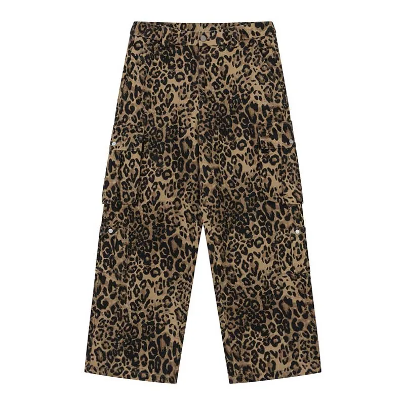 Винтажные джинсовые брюки в стиле хип-хоп с принтом повседневные Прямые