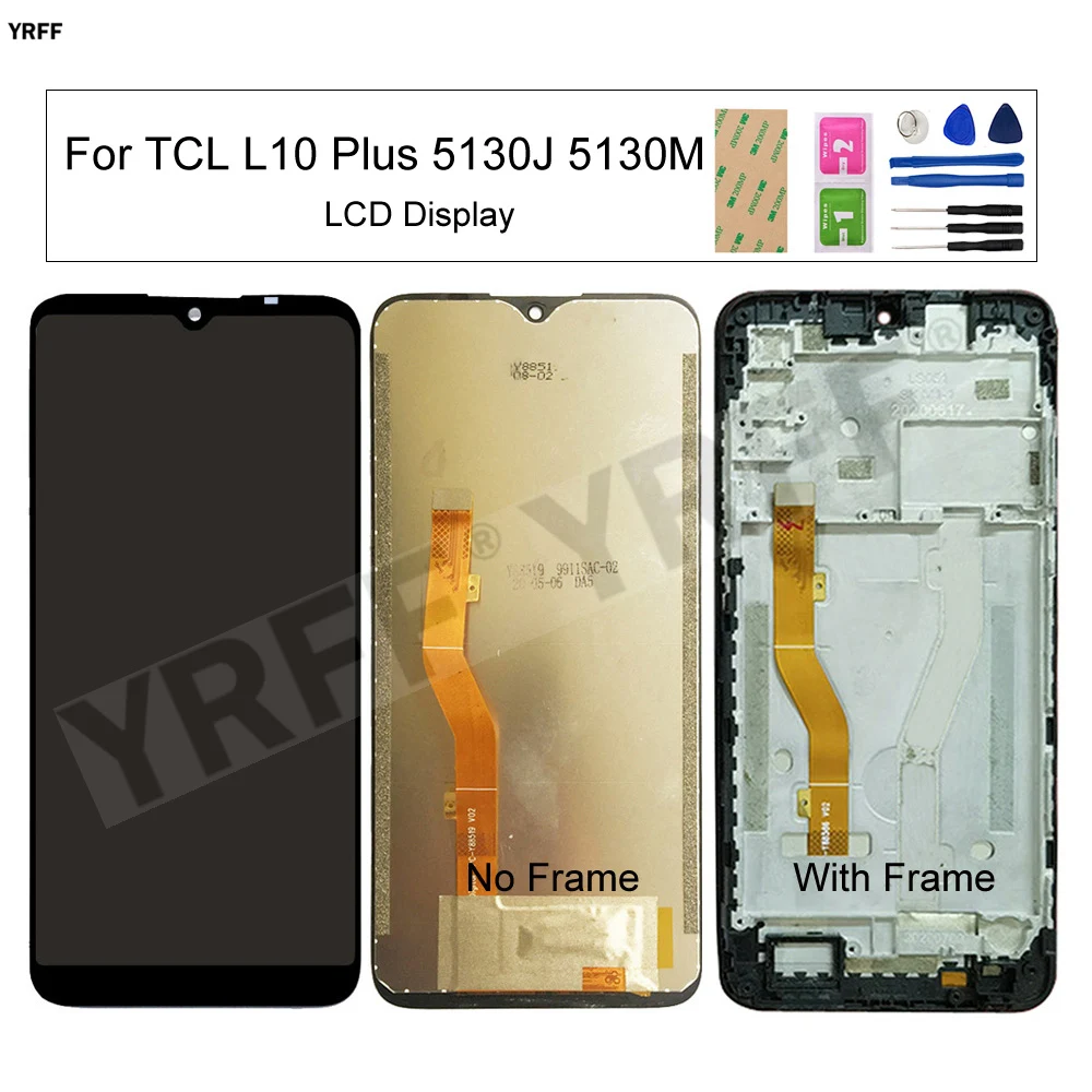 

Black With Frame LCD Screens For TCL L10 Plus 5130J 5130M LCD Display Touch Screen Digitizer Assembly Phone Replacement Parts