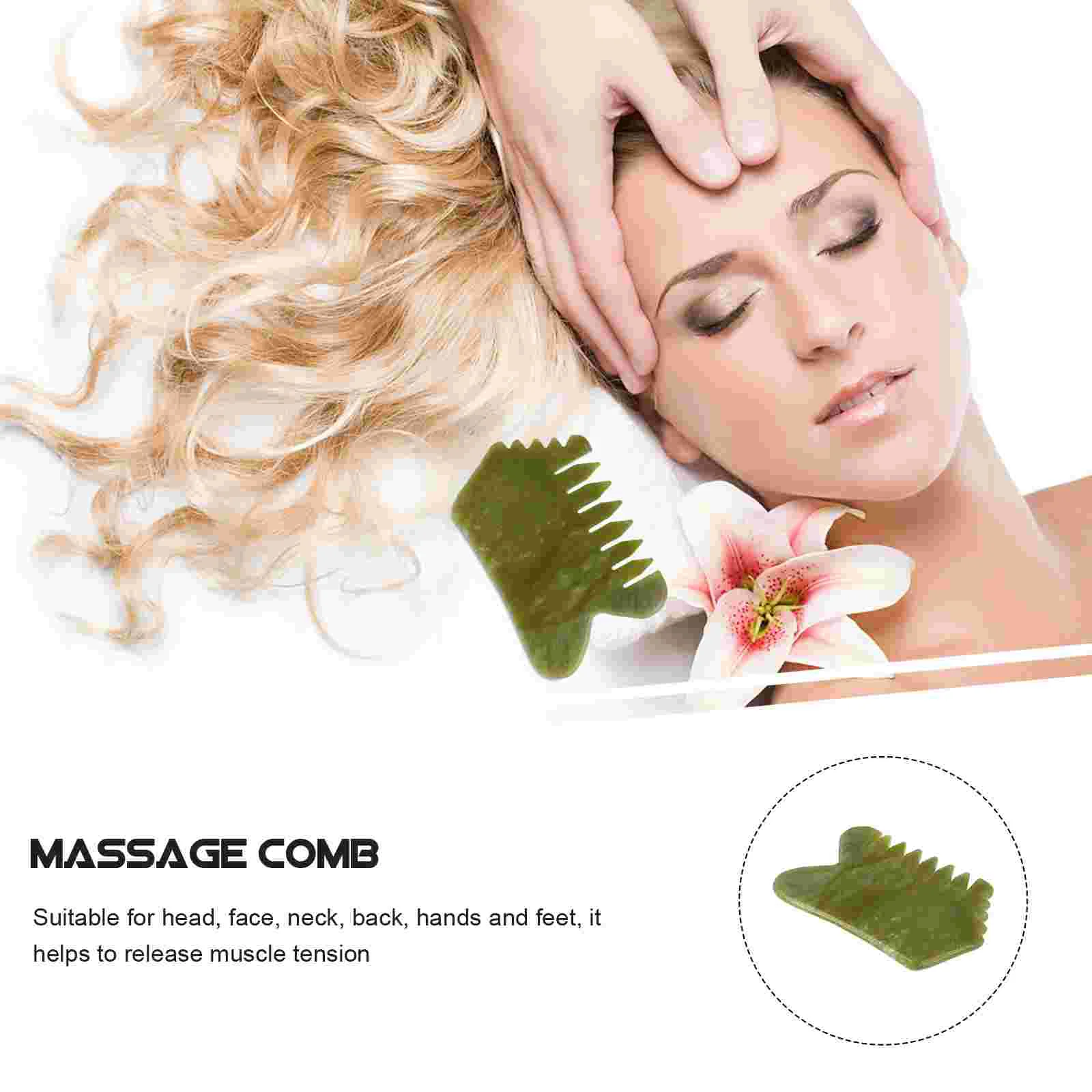 Гребень для волос Guasha Xiuyan Нефритовый массажный инструмент скребок зеленого