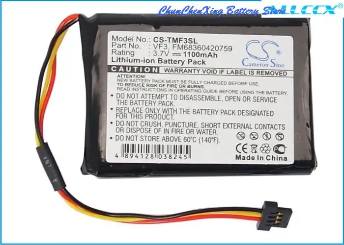 

Аккумулятор Cameron Sino FM68360420759, VF3 для TomTom Go XL330S, Quanta, 1100 мАч