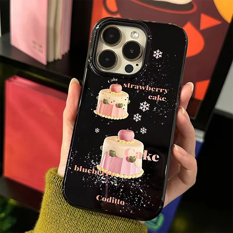 

Dessert Cake INS Phone Cases for IPhone 7 8plus 11 12mini 13 14 Pro Max X XS XR Pictorial Anti Drop Cool Y2K Korean Cute Punk
