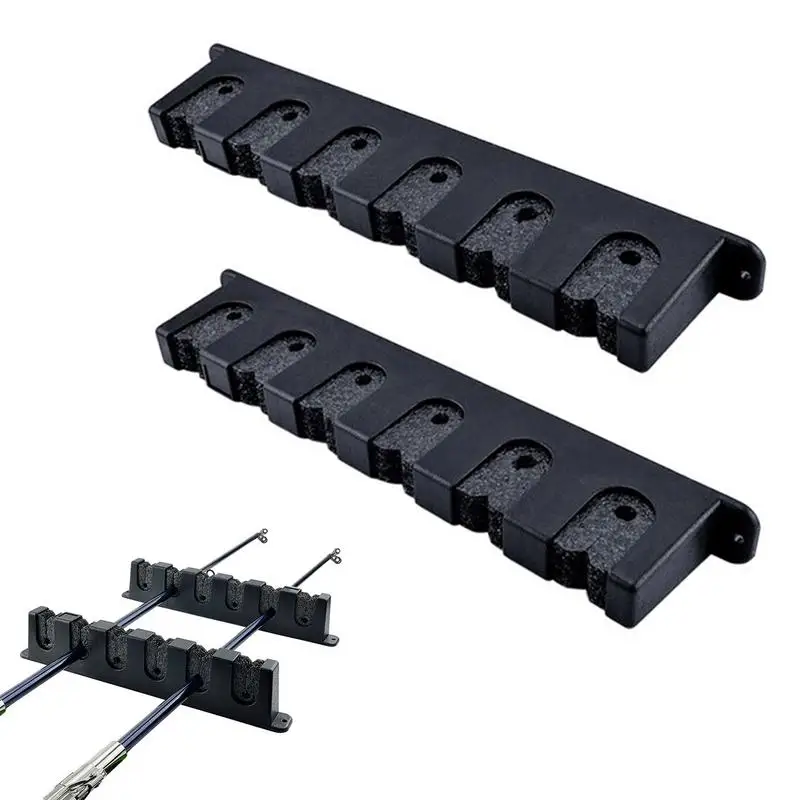 

Fishing Vertical 6-Rod Rack Storage Wall Mount Fishing Rod Rack Vertical Horizontal Fishing Pole Holders For SUV Car Camping And