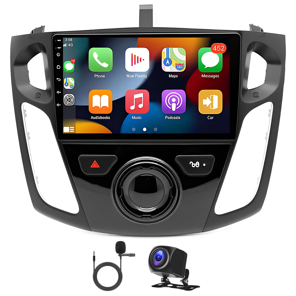 Фото 9-дюймовый для Ford Focus 2012-2018 Android 13.0 6 ГБ + 128 ГБ Автомобильный GPS-навигатор Мультимедийный плеер Радиомагнитофонный рекордер Головное устройство Carplay №5