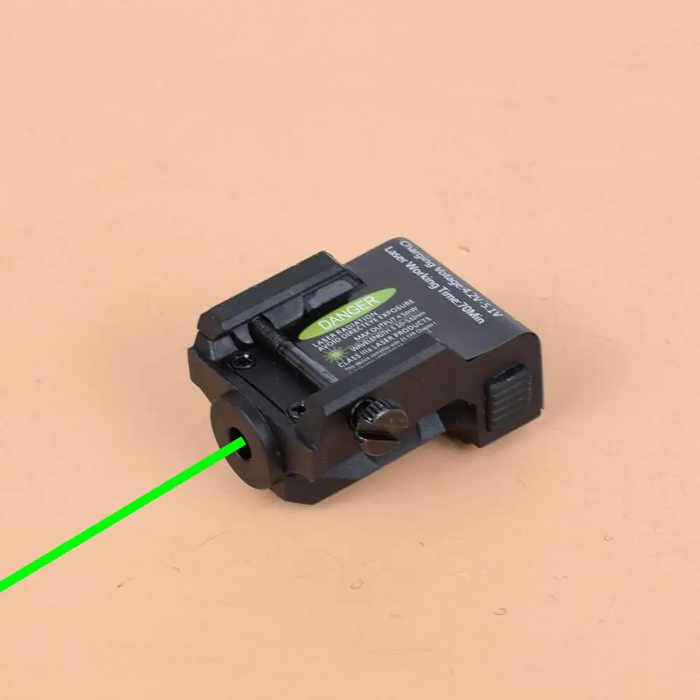 

USB Rechargeable Weapon Gun Green Dot Laser Pointer Sight For Pistol Taurus G2 G2C Glock 17 19 P220 P226 P229 20mm Rail