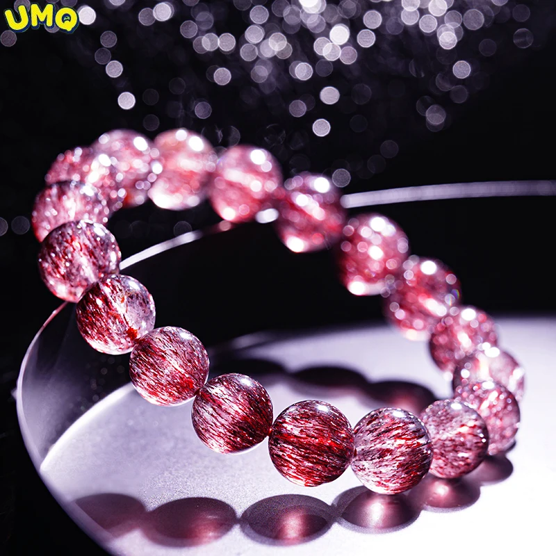 

the Live Studio Specializes in Shooting Black Currant Super Seven Crystal Red Currant Three Wheel Backbone Bracelet Hand String