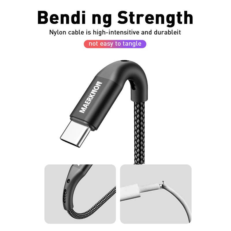 5A USB Type C Cable For Huawei P50 P40 Pro Fast Charging Wire Data Cord USB C Charger Cable For Samsung Realme Oneplus Poco F3