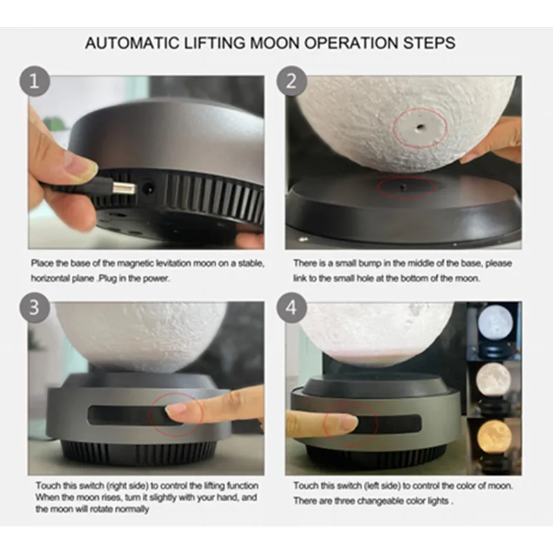 Лампа в виде Луны ночник с 3D рисунком светильник регулируемой яркостью