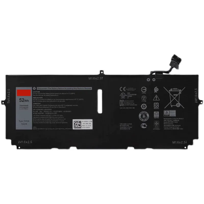 Новый аккумулятор 722KK 7 6 в 52 Втч для ноутбука Dell XPS 13 9300 9310 0FP86V