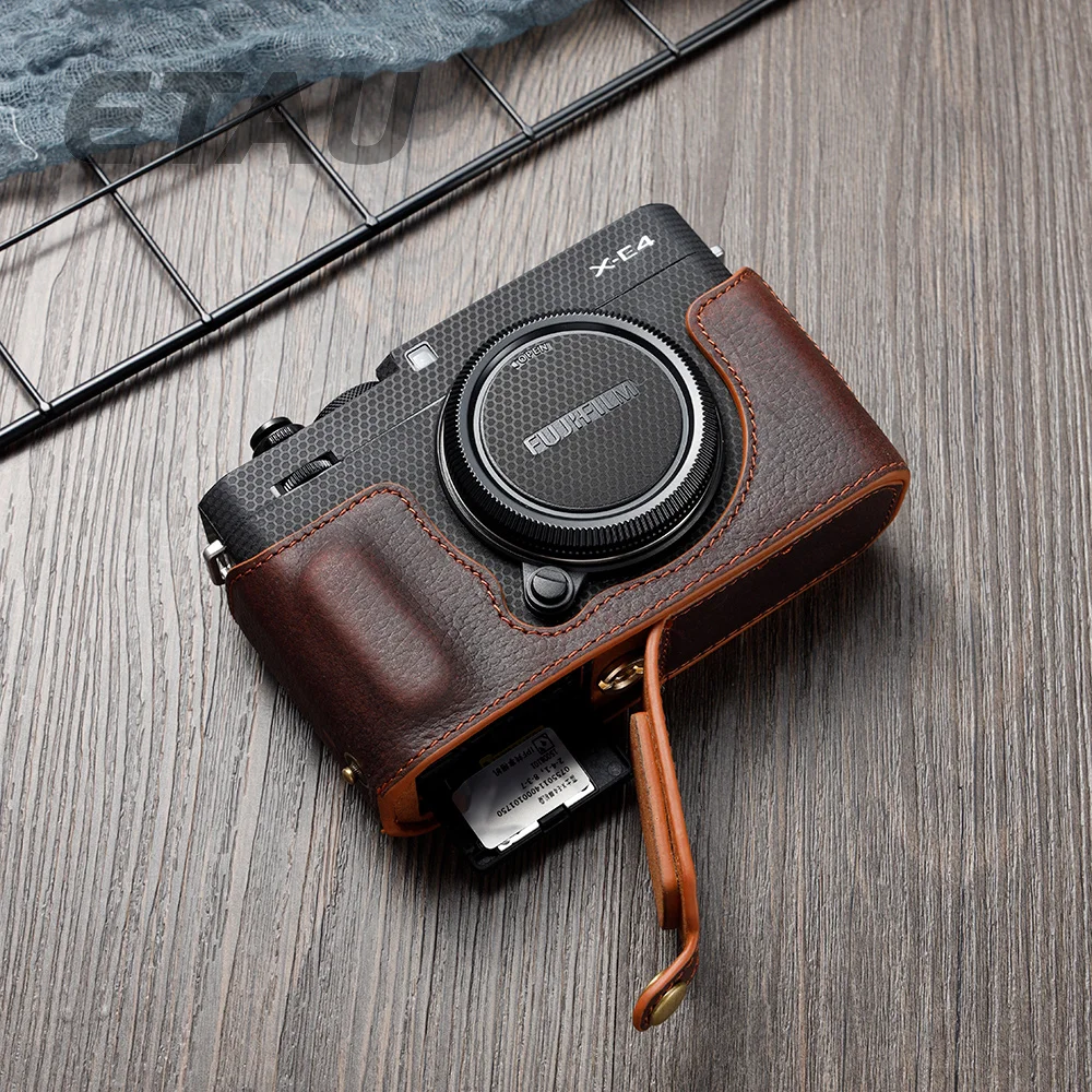 

Чехол для Камеры ETAU Fujifilm XE4, чехол ручной работы из натуральной кожи, половинчатый чехол для камеры Fujifilm XE4, XE3, XE2, XE1, Нижняя крышка