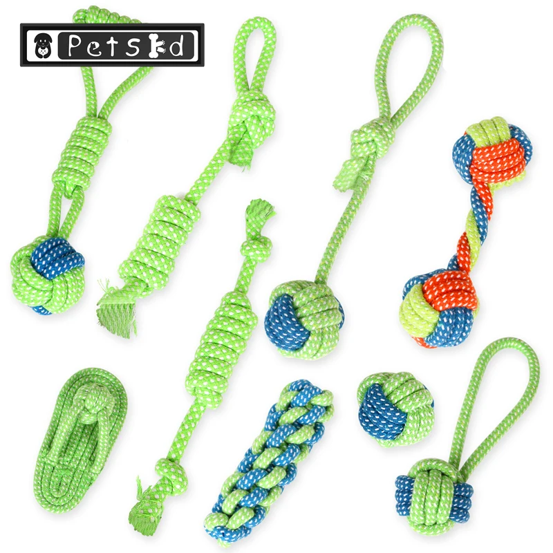 

1 PCS Dogs Toys Cotton Rope Resistance To Bite Dog Toy Teeth Cleaning Chew Game Training Toothbrush Toys Pet Puppy Molar Supply