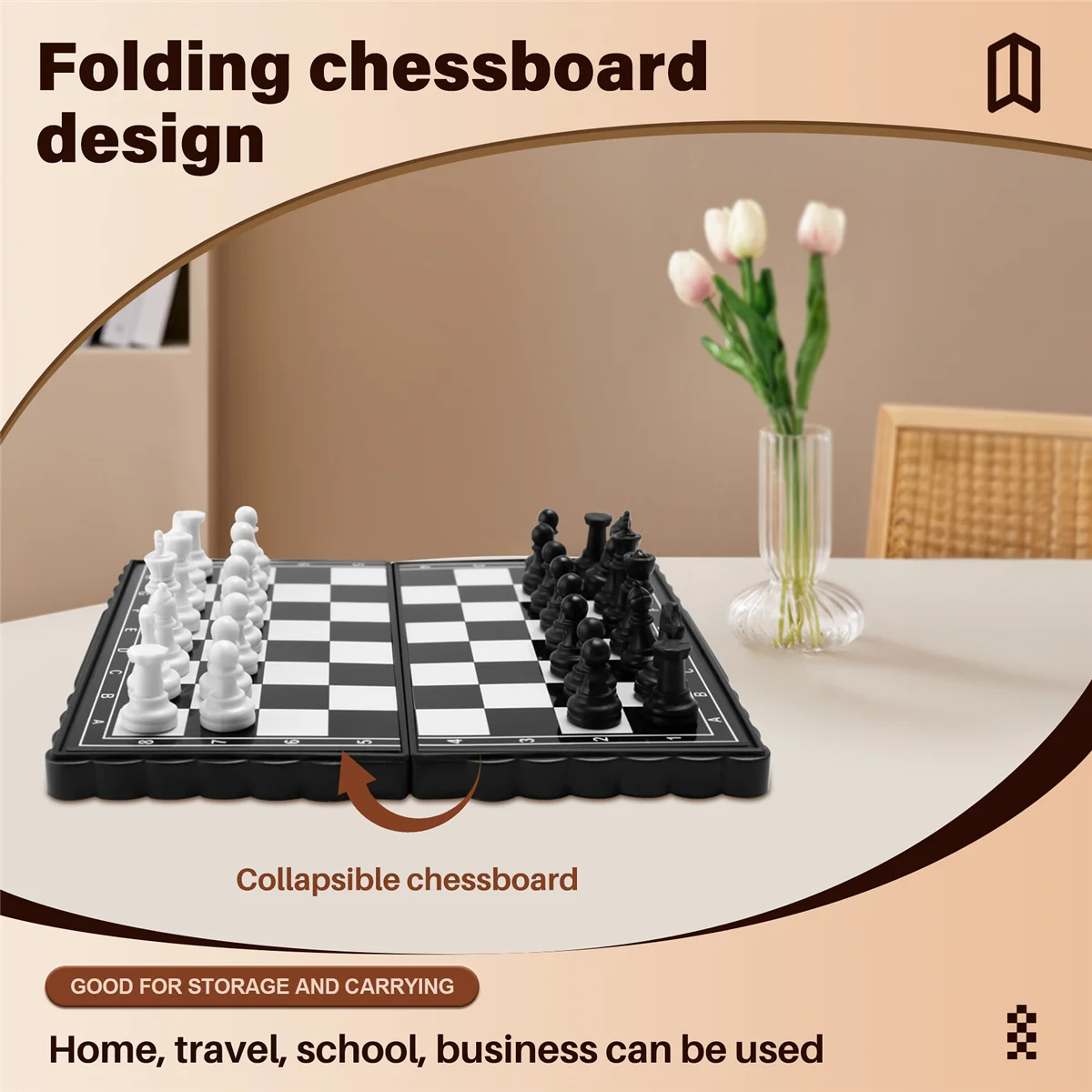 5x5 дюймов шахматы портативная пластиковая складная доска с магнитными