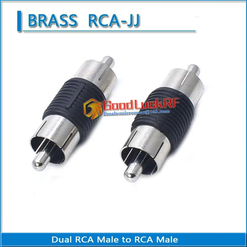 

Dual RCA Male to RCA Male audio and video connection Brass lotus AV plug RF connector extension conversion