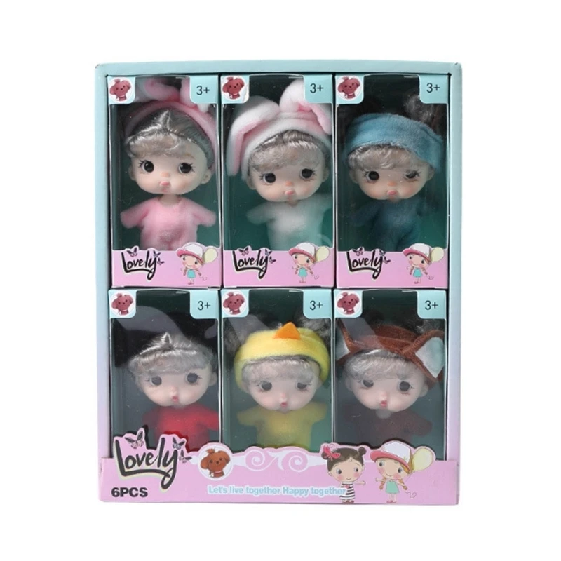 

4 Inch Set Mini Reborns Baby Tiny with Clothes Hair Accessory