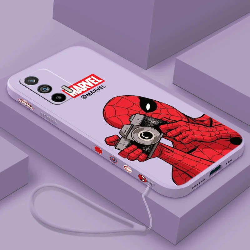 

Marvel Spider-Man Anime For OPPO Realme 10 9 9i 8i 7i 6S 6i 5i Narzo 50A 50i Prime Pro Plus Liquid Left Rope Phone Case