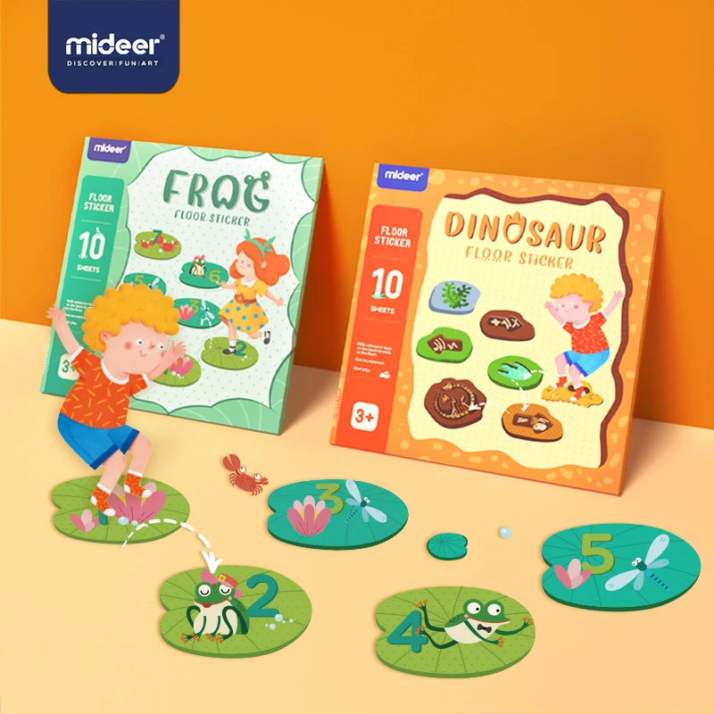 

Mideer Kids Toys Sticker Pack Removable Toddler Hopscotch Floor Sticker Number Jump Grid Floor Decoration Cartoon Sticker Anime