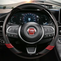 car steering wheel cover 38cm 15 carbon fiber for fiat tipo fullback strada toro doblo freemont bravo stilo auto accessories