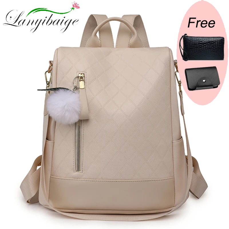 

Retro Women Sac A Dos Female Pu Leather Backpacks Purses Designer Ladies Large Capacity Mochilas Rucksacks High Quality Bookbags