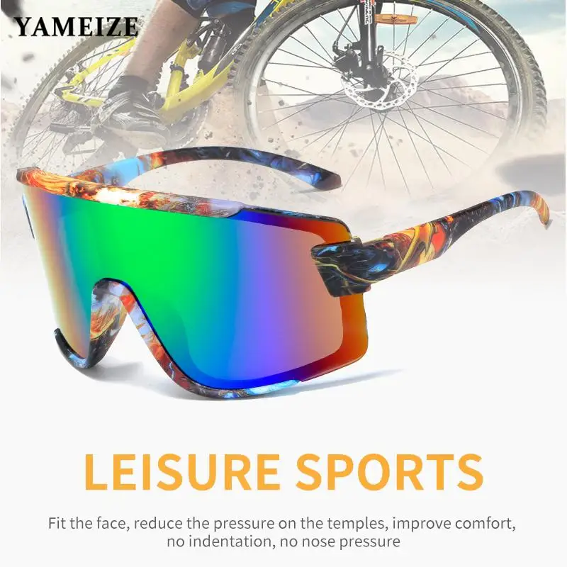

Спортивные стильные очки YAMEIZE, солнцезащитные очки для улицы, мужские и женские очки для горного велосипеда с защитой от ультрафиолетовых л...