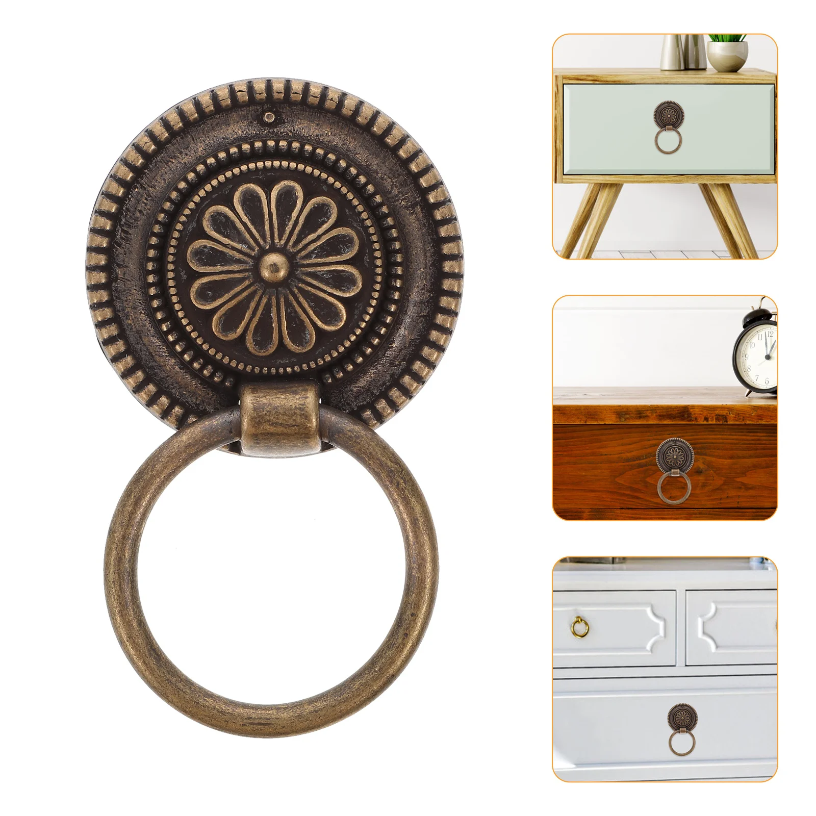 

Handledrawer Cabinet Doorbrass Knobcupboard Knobsring Drop Vintage Bronze Dresser Kitchensuitcase Hanging Replacementhandles