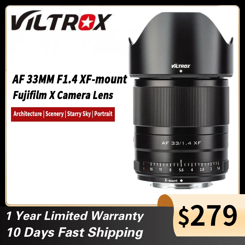 

Объектив камеры VILTROX 33 мм F1.4 STM X с автофокусом и фиксированным фокусом