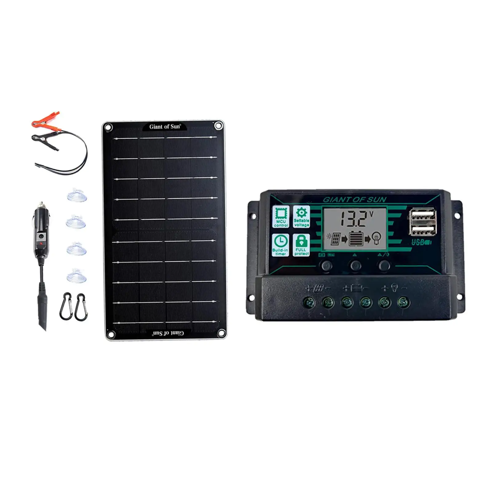 

10W Solar Panel Kit Battery Charger for Smartphones Yacht Outdoor Activities