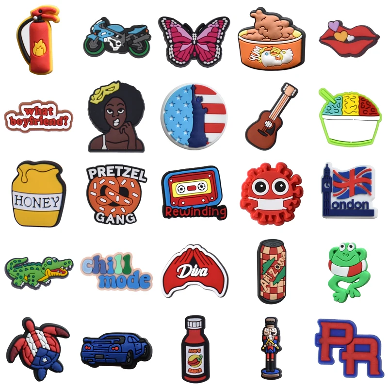 

Gifts Men Women Charm Decorations for Croc Set Jeans Para Pins Wholesale Bulk Packs Boy Kids Shoe Charms Girl Shoes Accessories