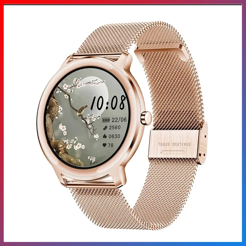 

Супер тонкие модные женские Смарт-часы R18, 2022 дюйма, сенсорный круглый экран, смарт-часы для женщин с пульсометром для Android IOS