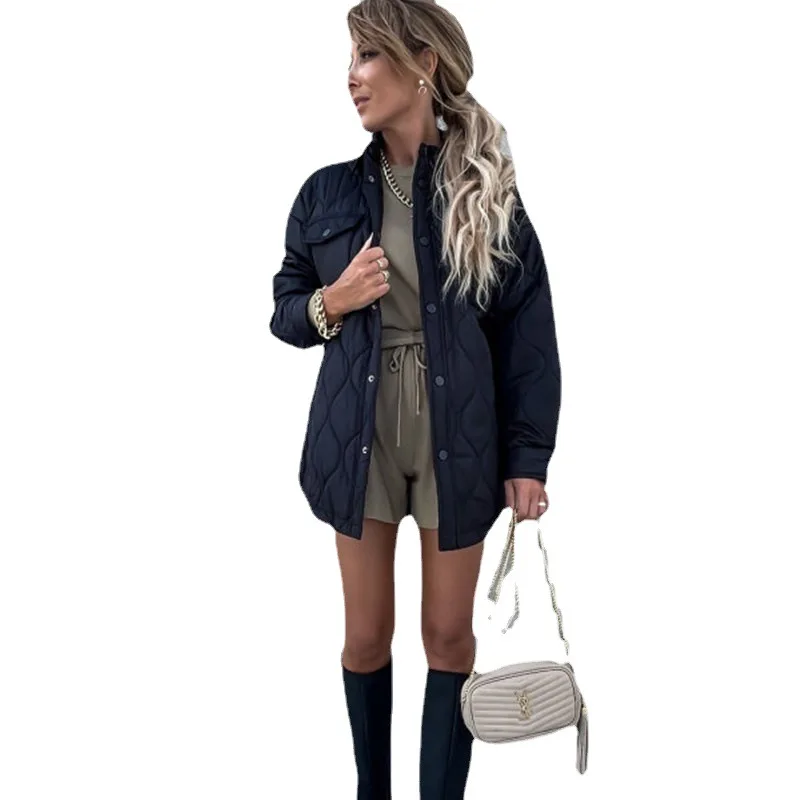 Padded Women's Bread Parker Jacket Down Jacket Padded Jacket Warm Gourd Flower Slim Lightweight Jacket Cardigan Women's