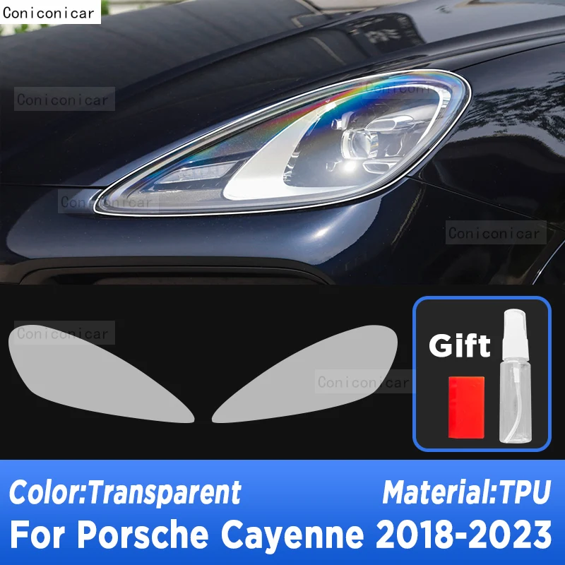 Для Porsche Cayenne 2011-2023 автомобильная внешняя фара против царапин передняя лампа прозрачная защитная пленка из ТПУ аксессуары наклейка