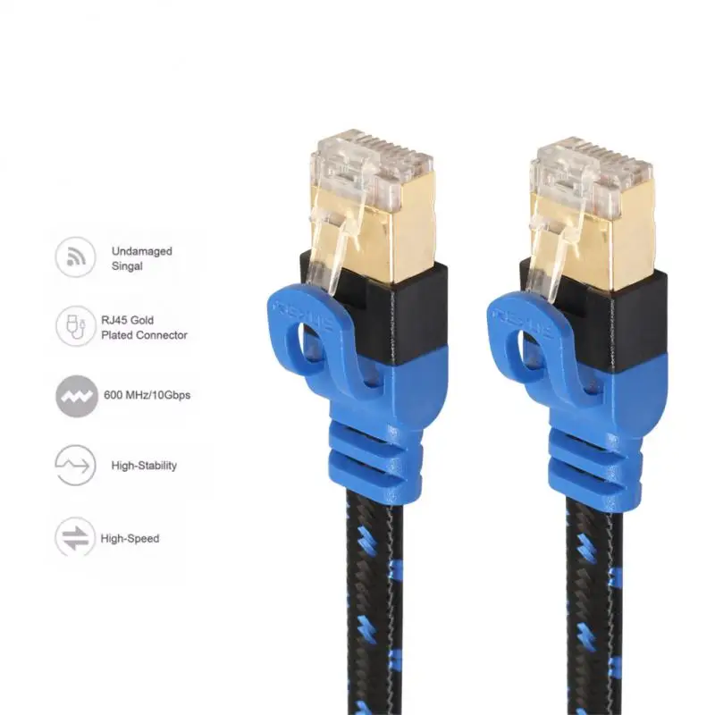 

High-speed 600mhz Double Shielded Network Cable Cat 7 Network Cable 0.5m 1m 2m 5m 10m Cable 10g Cat7 Internet Cord Pure Copper