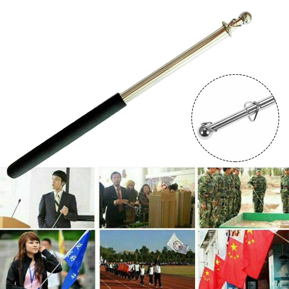 

Teaching Tools Flag Pole Flag Pole Telescopic Black Durable Easy To Carry Practical Retractable Flagpole Guide Tool