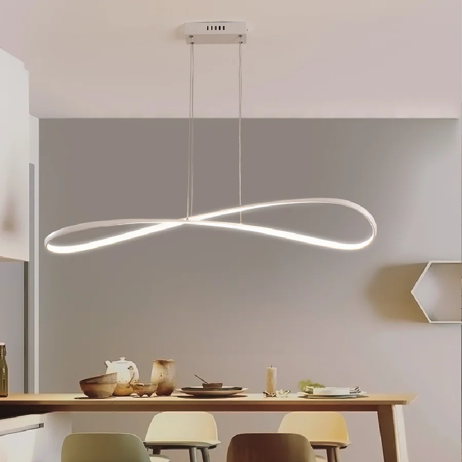 

New Modern led Chandelier for dining room kitchen Room Home Deco Hanging Chandelier 90-260V Matte Black/White Finished
