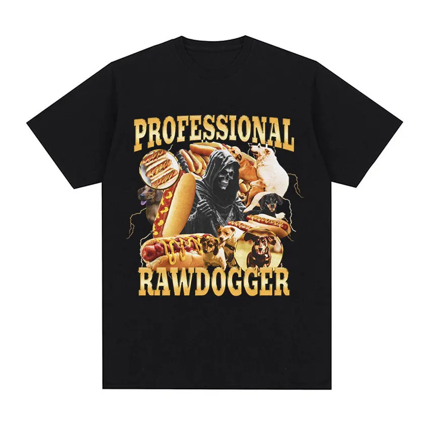 Забавные профессиональные футболки с рисунком Rawdogger Sausage Dog Meme мужская модная