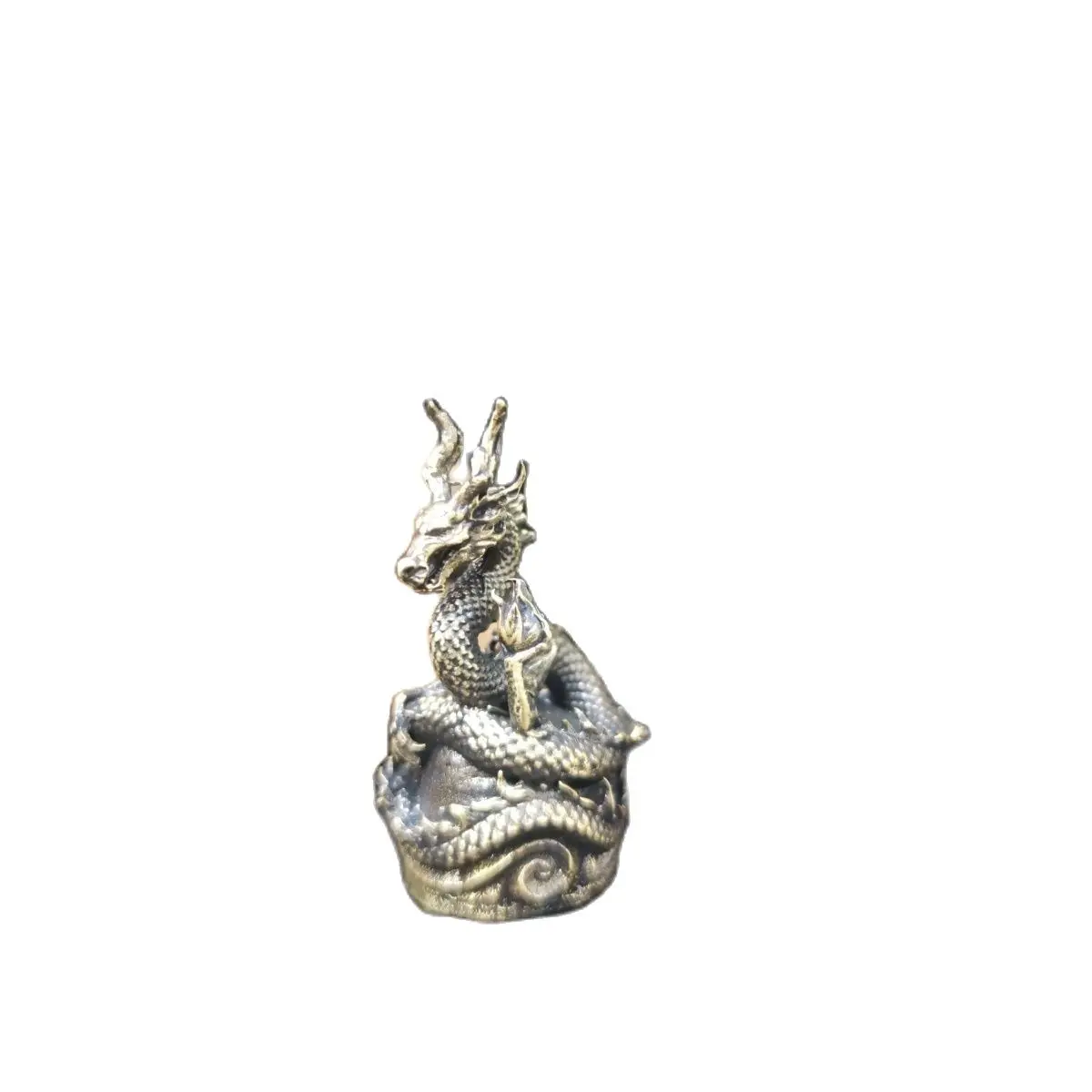 

4.5cm Pure copper dragon ornaments Dragon King Study Fishbowl Wine Cabinet Golden Dragon Decorative Crafts Handmade Model