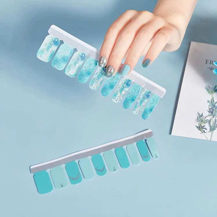 

Azure Galaxy Blue Fashion Nail Art Stickers Collection Manicure DIY Nail Polish Strips Wraps for Party Decor