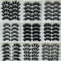 5 pairs 3d mink false eyelashes natural mink false eyelash extensions handmade natural long thick eye lashes makeup tools