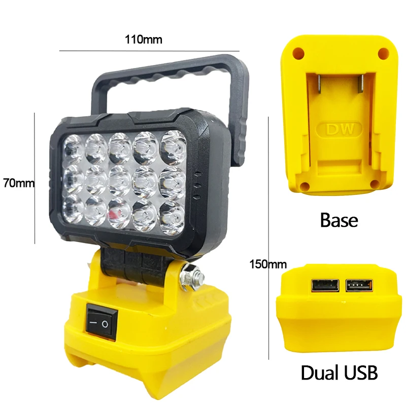 Портативный светодиодный прожектор для Dewalt 18В