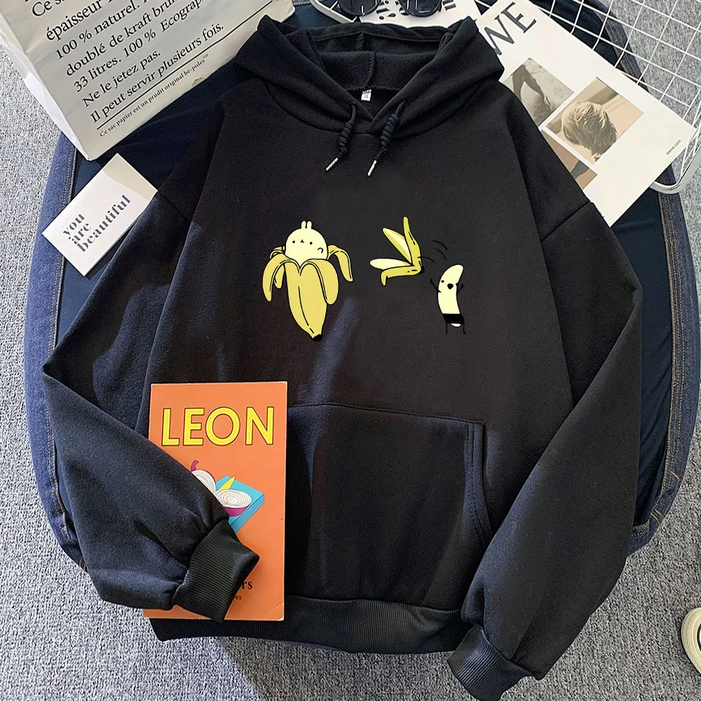 

Naked Banana Streetwear Women Fruit Printed Sweatshirts Harajuku Long Sleeve Kawaii Hoodies Autumn Winter Pullovers Originality