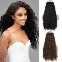 azqueen synthetic long natural curly 5 clip hair extension heat resistant hairpiece for women corn curly fake hair for daily use