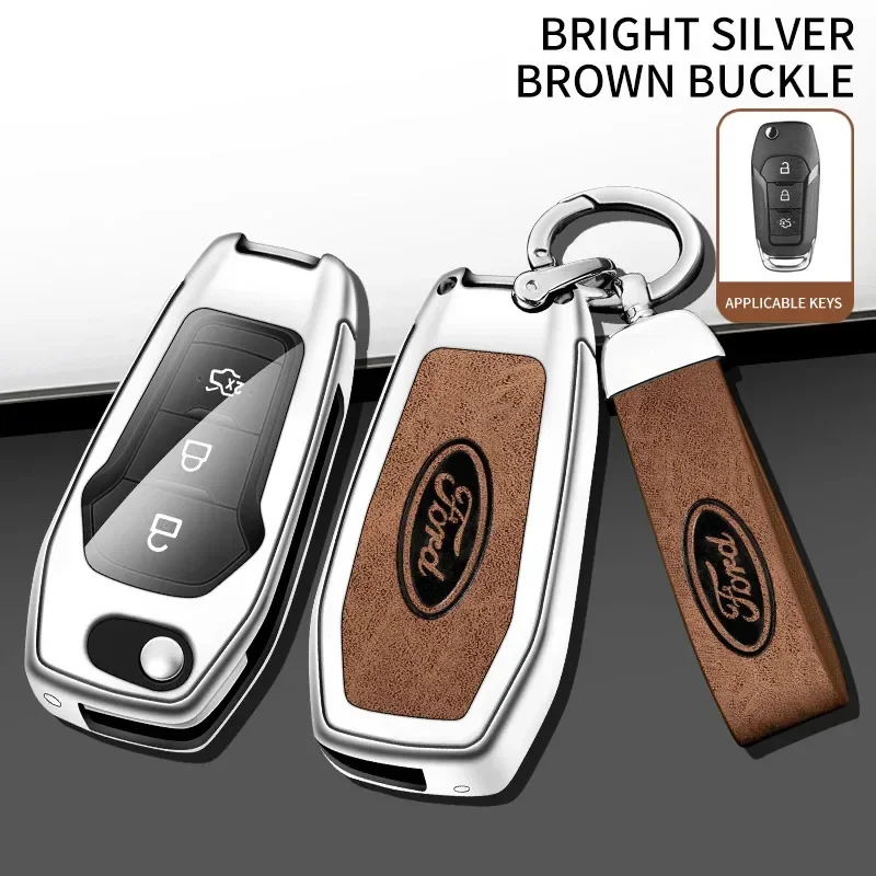 

3-кнопочный кожаный чехол для дистанционного ключа автомобиля, защитная сумка для Ford Figo Mondeo 5 EcoSport Puma Fiesta MK8 Everest Ranger