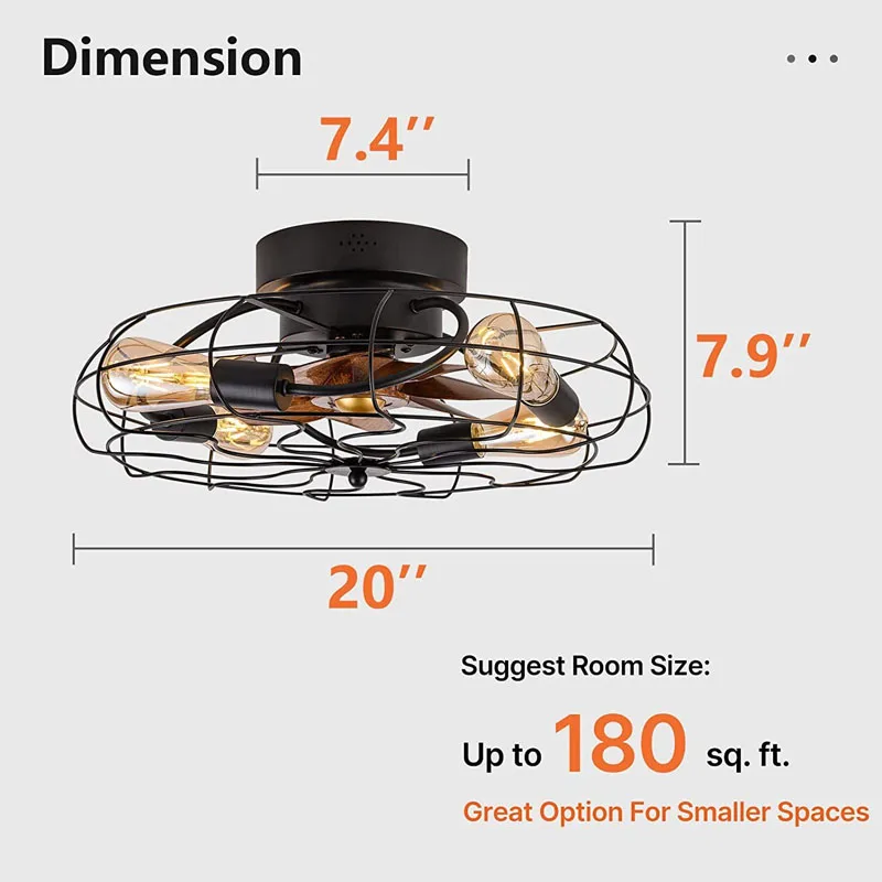 Retro Ceiling Fans Iron DC Remote Control Ceiling Fans With Light Low Floor Fans For Living Room Bedroom 110V 220V Fan Lamp images - 6