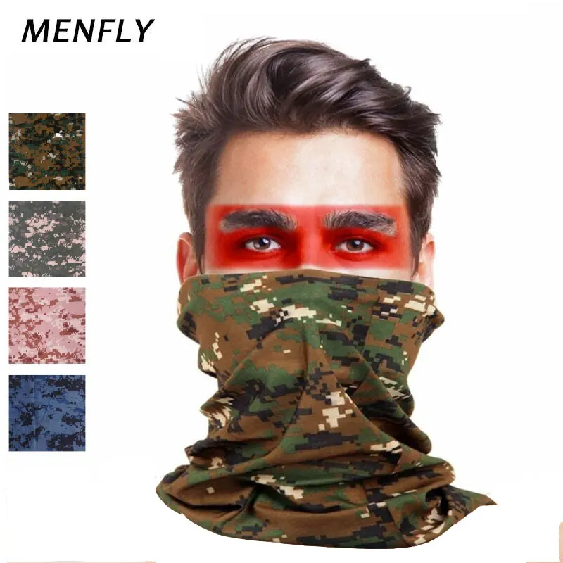 

Camouflage Turban Bandana Headband Army Military Hiking Scarf Polyester Windproof Neck Warm Mask UV Protection Tactical Kerchief