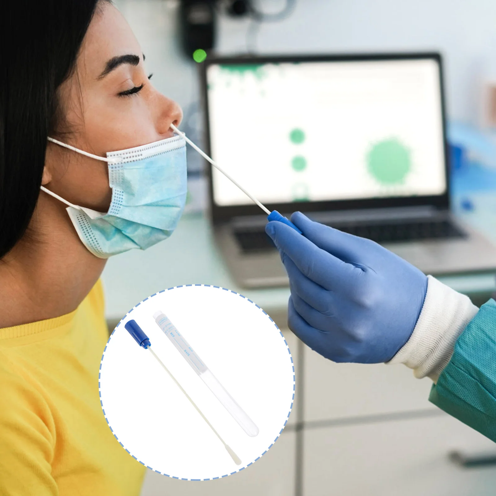 

Swabs Swab Sampling Collection Flocked Oropharyngeal Disposable Sterile Throat Nasal Sample Nasopharyngeal Stick Inspection Oral