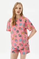 trendyol cupcake pattern knitted pajamas set thmss21pt0674