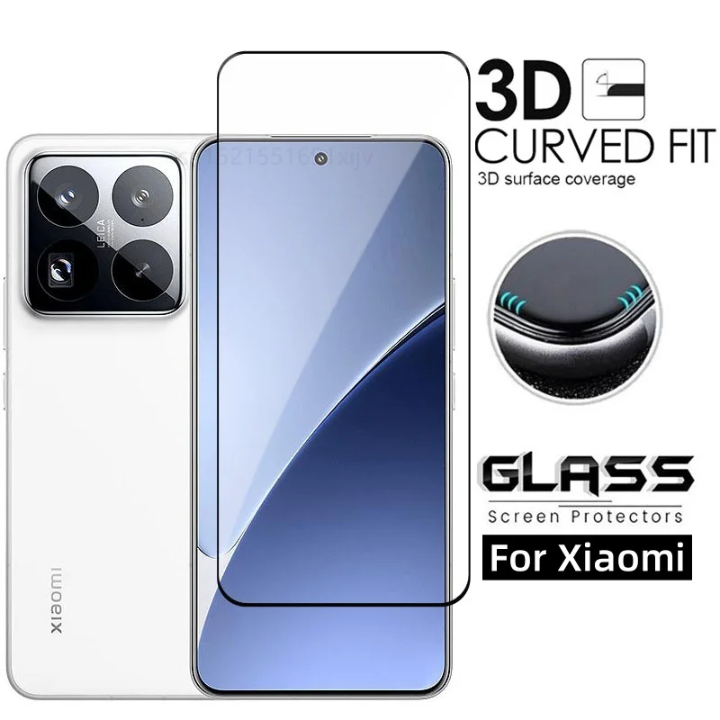 Полное стекло для Xiaomi 15 Pro Защитная пленка экрана Закаленное 3D телефона