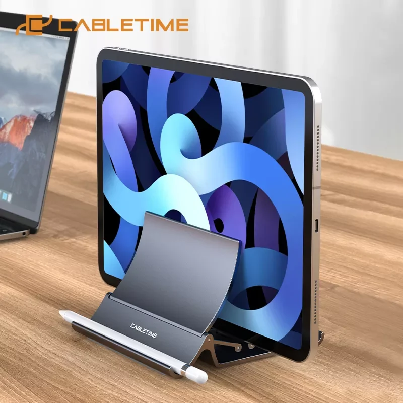 

2023New CABLETIME Vertical Laptop Stand Heat Dissipation Non-slip Silicone Gravity Holder for MacBook Surface iPad Tablet Stand