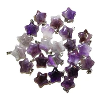 3pcs natural amethysts stone pendant pentagram necklace charms pendant for jewelry making diy necklace bracelet size 20mm