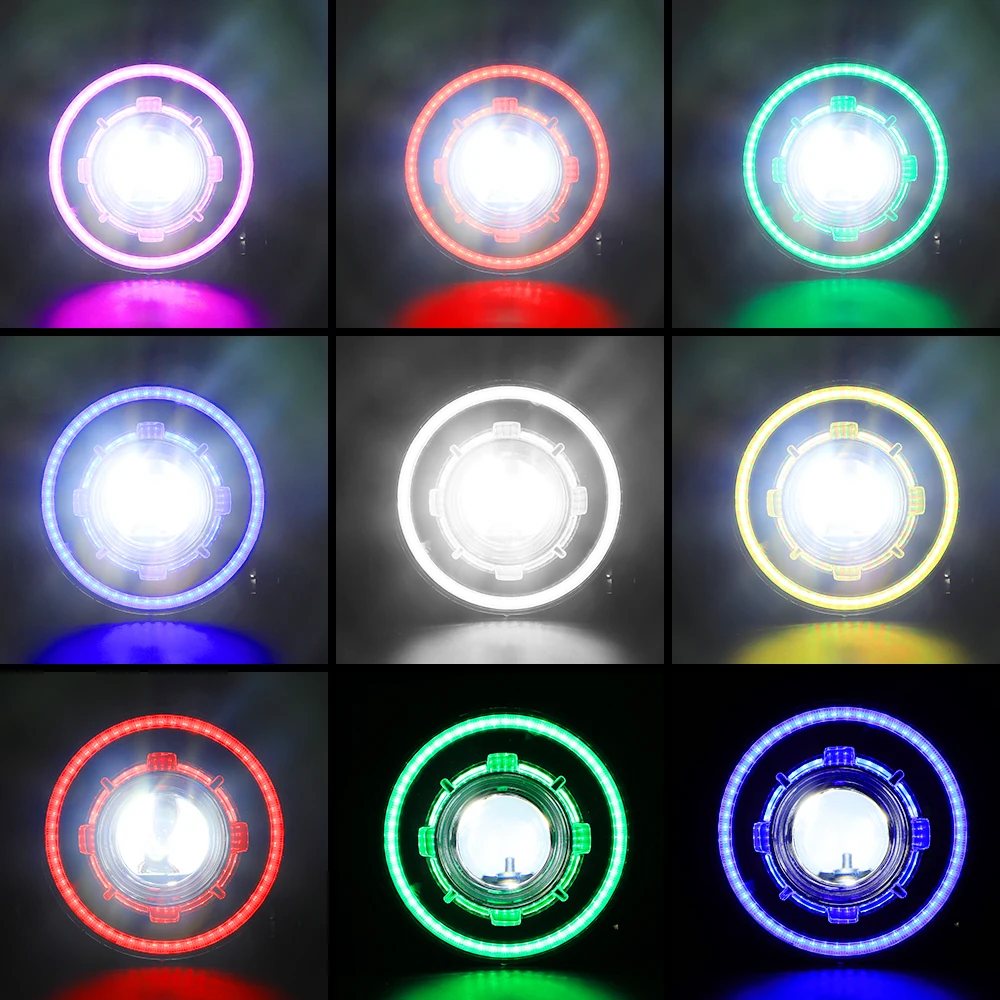 Автомобильные аксессуары светодиодные фары 7 дюймов Rgb-лампы изменяющие цвет