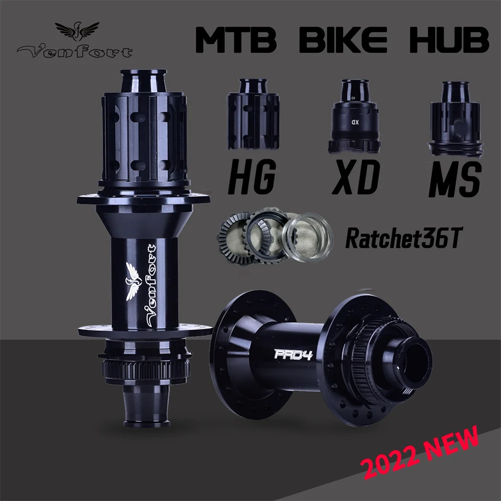VENFORT 36T Ratchet 2024 NEW Black Bicycle Hub 28H/32H BOOST Thru Axle/Quick Release Version MTB Bike R135X10 F142x12 R148X12